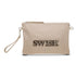 Clutch beige con logo animalier e applicazione di perline Swish Jeans, Borse e accessori Donna, SKU b514000044, Immagine 0